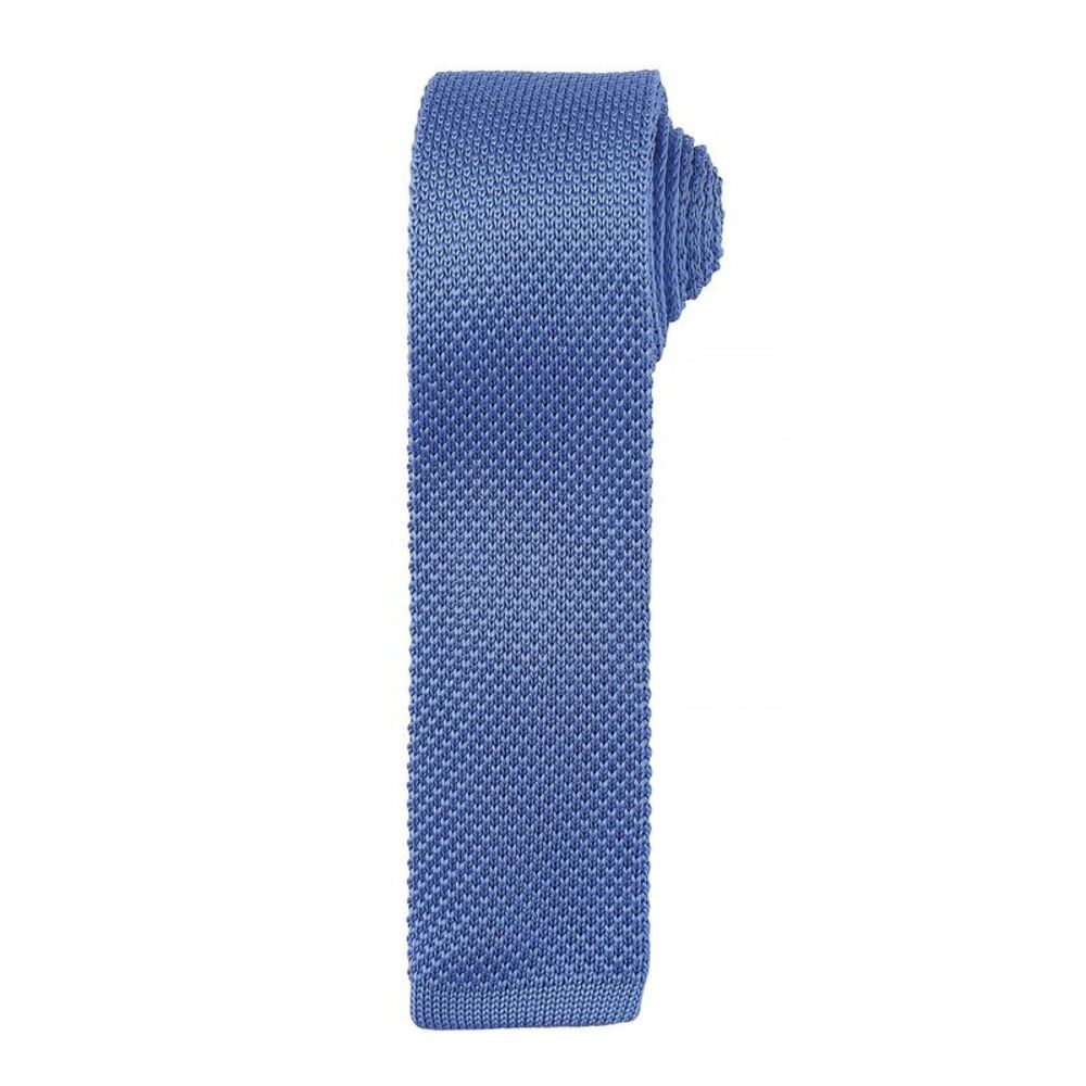 Premier Mens Slim Textured Knit Effect Tie / Mid Blue